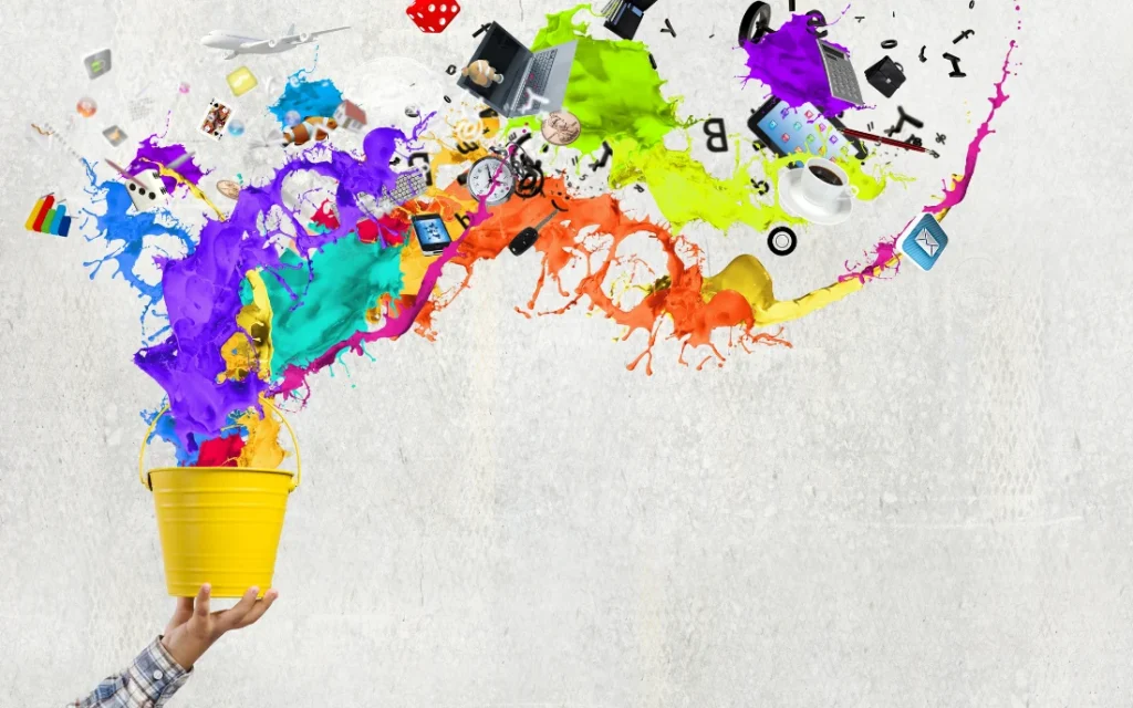 Creative professional using AI tools for design and content creation