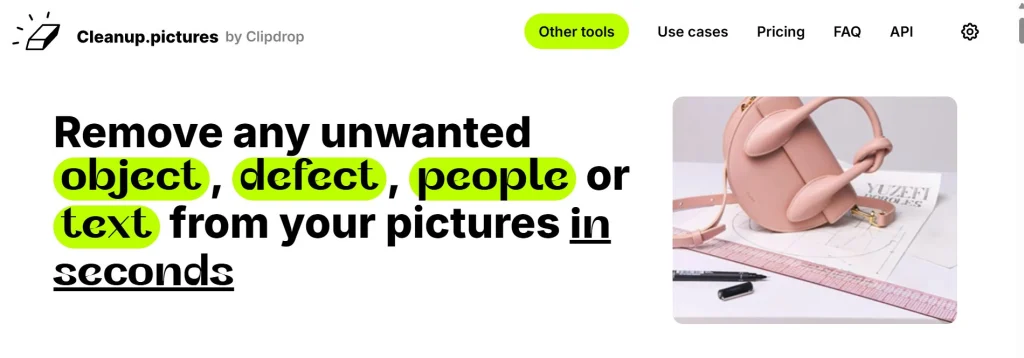 CleanUp AI dashboard showing object-removal workflow using unknown AI tools