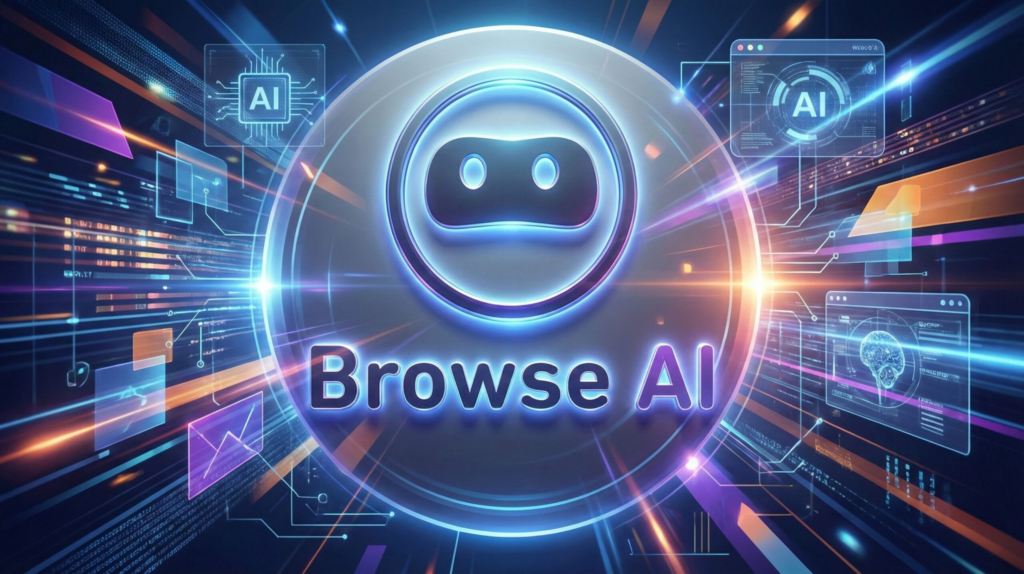 Dashboard of Browse AI showing no-code web scraping automation features for data extraction.