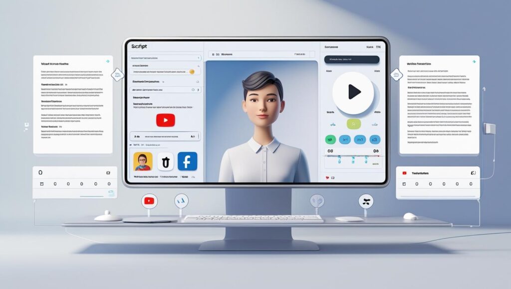 Illustration of virtual presenter editing dashboard from best AI video presenter tool