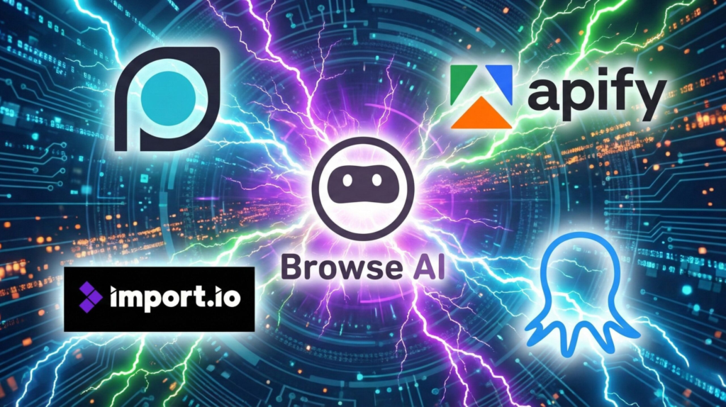 Browse AI alternatives comparison table showing ease of use, automation, and pricing differences.