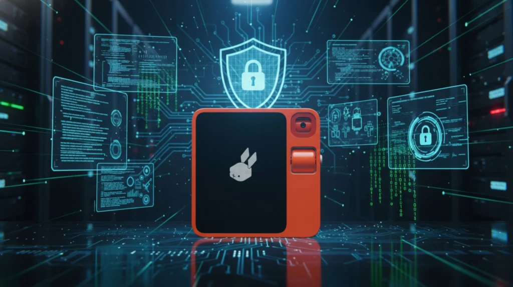 Rabbit R1 Review discussing ethical AI concerns, privacy control, and data access in pocket AI devices