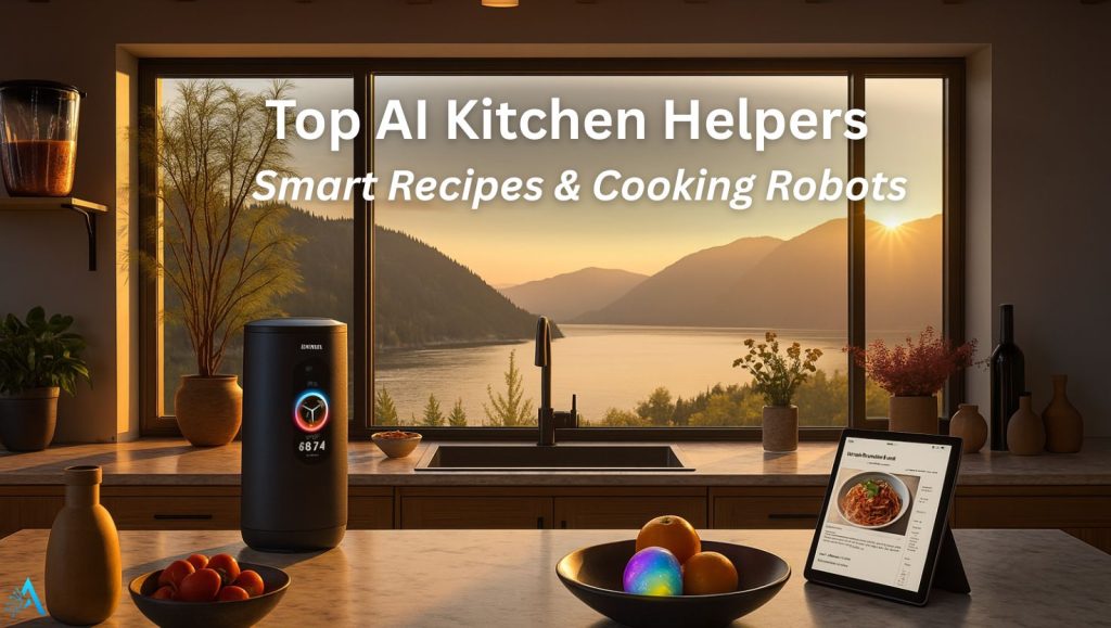 AI kitchen helpers in a modern smart home cooking setup – 2025