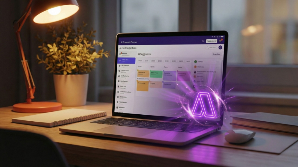 Remote worker using Akiflow AI daily planner on laptop with organized calendar and smart suggestions