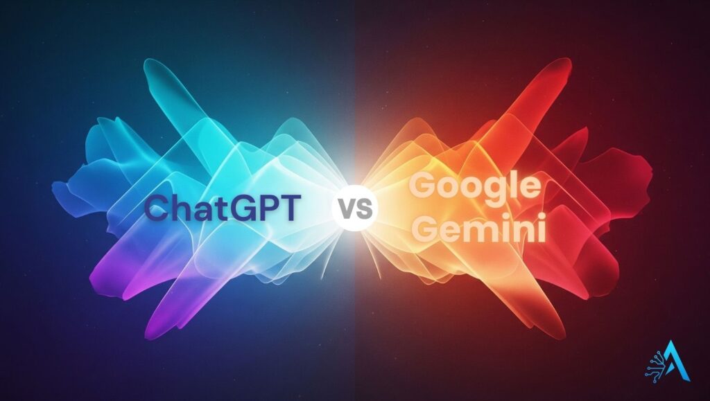 ChatGPT vs Gemini AI tools comparison interface in daily productivity use 2025