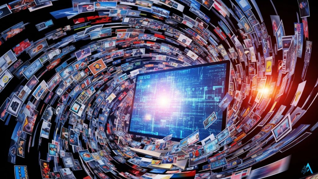 A visual representation of how AI understands visual data by processing and indexing thousands of digital images through deep learning algorithms