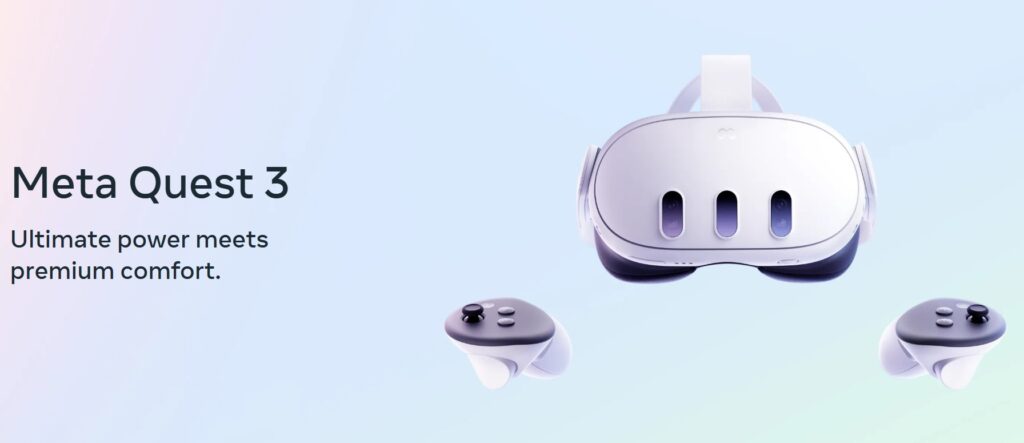 Screenshot of the official Meta Quest 3 product page for the Meta Quest 3 vs Apple Vision Pro comparison