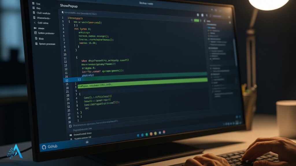 Futuristic concept of open source AI technology driving innovation in 2025