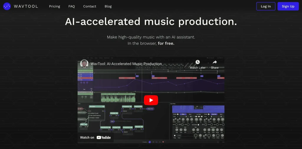 WavTool AI music composition interface in demo mode – free AI tool no login required