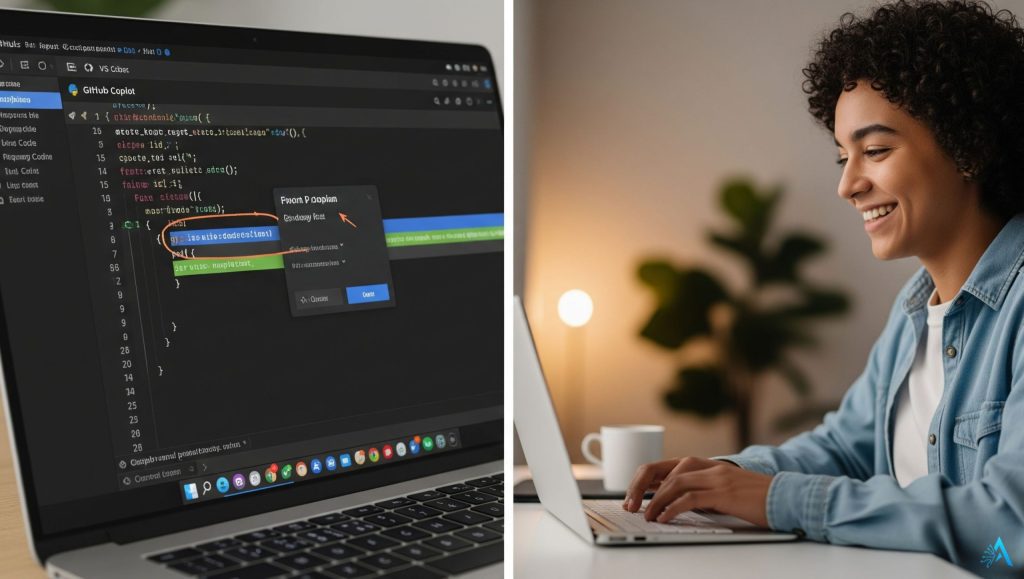 AI tools for learning coding – GitHub Copilot suggesting code in real time