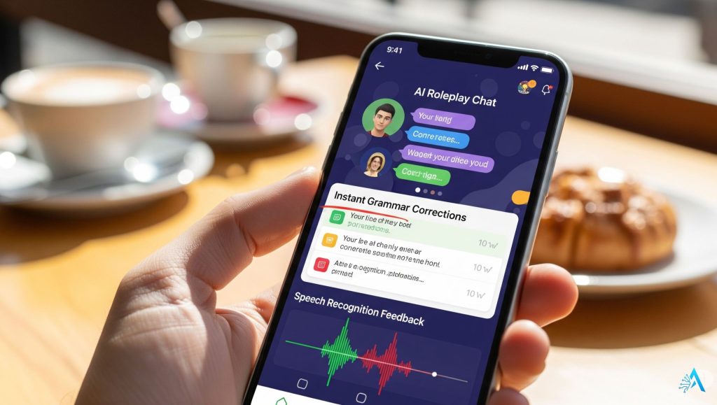 AI tools for learning languages – Duolingo Max roleplay feature with instant feedback