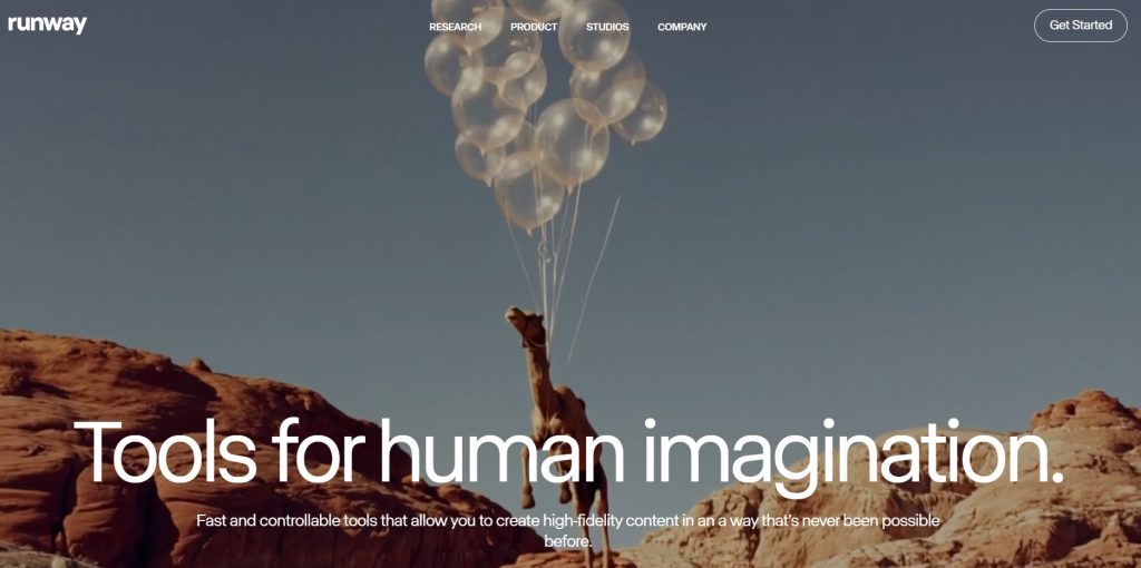 Runway ML AI video generator workspace with Gen-3 cinematic video tools in 2025