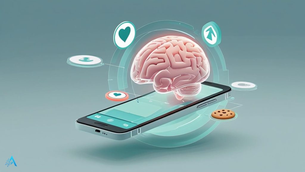 AI collecting data from social media behavior like scrolling and watch time