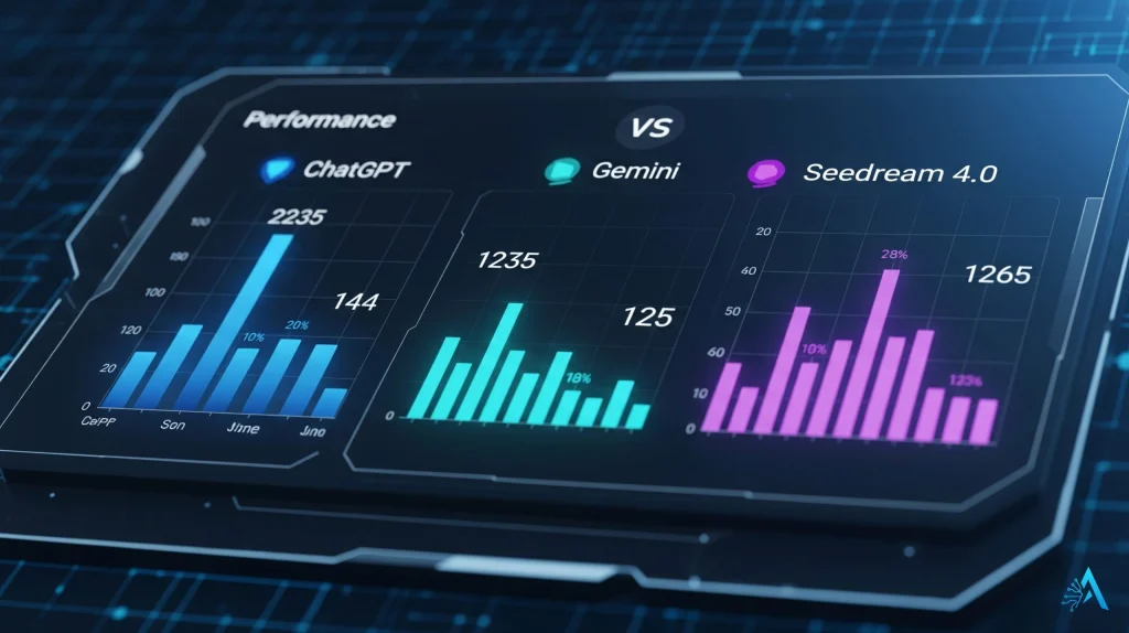 ChatGPT vs Gemini vs Seedream 4.0 benchmark performance comparison