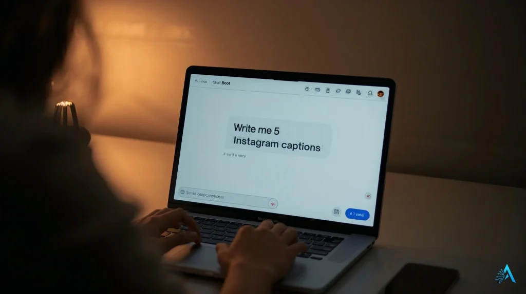 ChatGPT AI tool generating captions for influencers