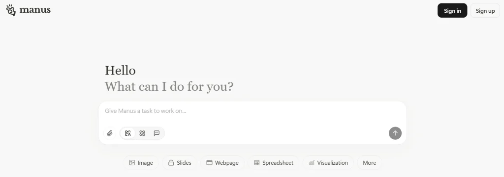 Manus AI setup dashboard with workflow automation tools 2025