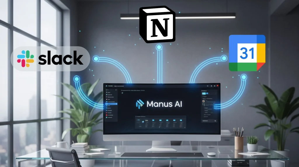 Manus AI setup with Slack, Notion, and calendar integrations 2025