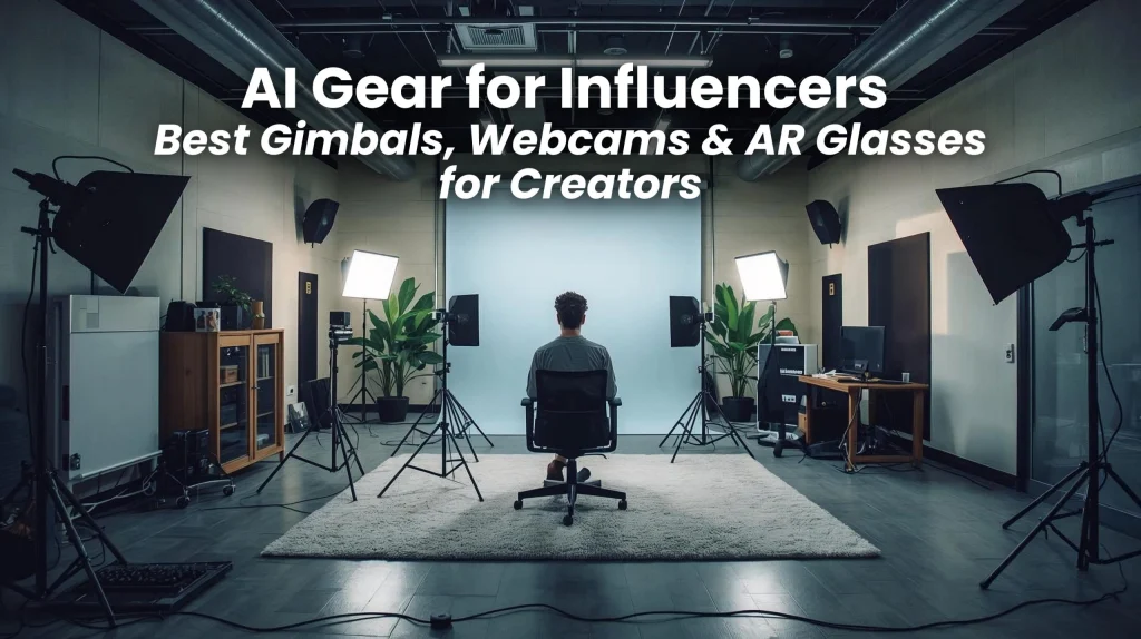 best AI gear for influencers 2025 with gimbals webcams and AR glasses