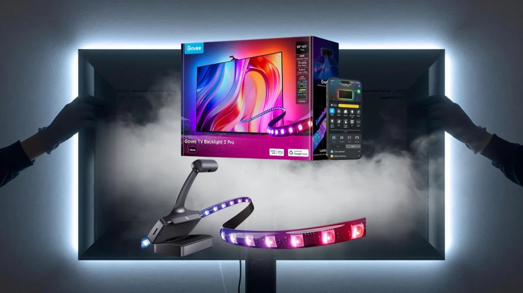 Govee TV Backlight setup installation and camera mounting