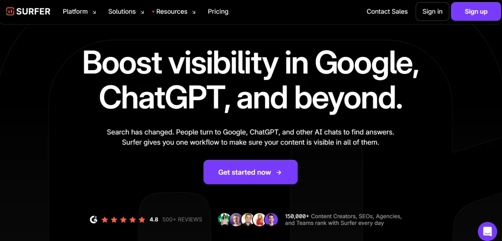 SurferSEO dashboard AI SEO tools 2025 showing content optimization and analytics