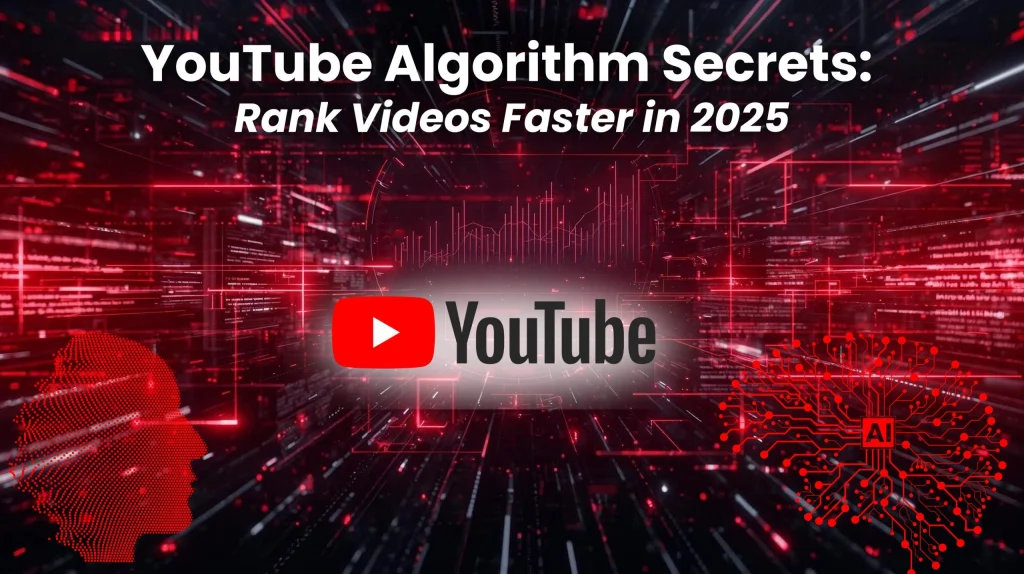 YouTube algorithm secrets 2025 data dashboard showing how to rank videos faster