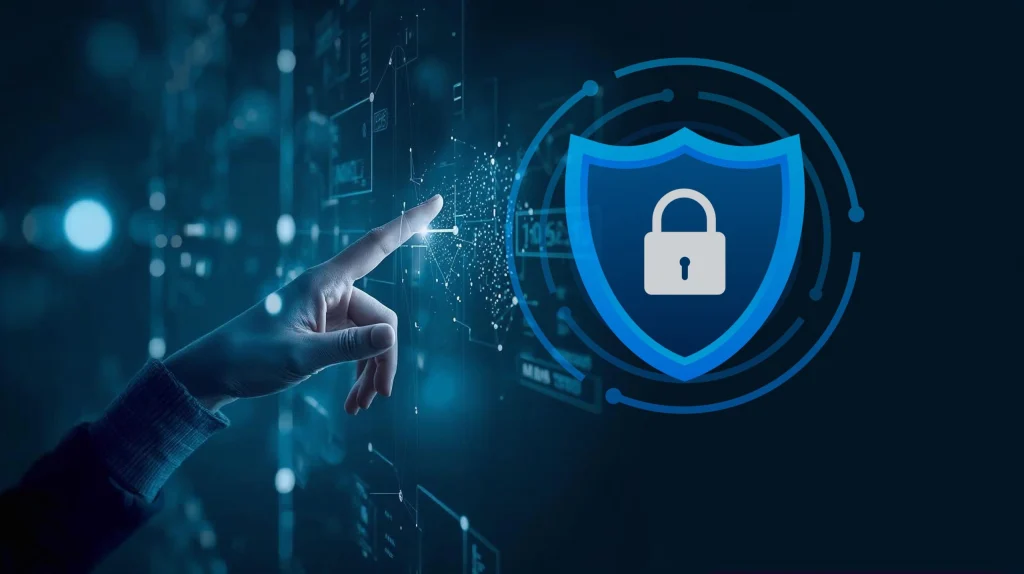 Conceptual illustration of ethical AI behavior tracking represented by human–AI interaction.