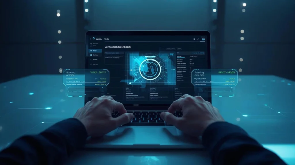 Dashboard scanning media for AI watermarks on a modern device.
