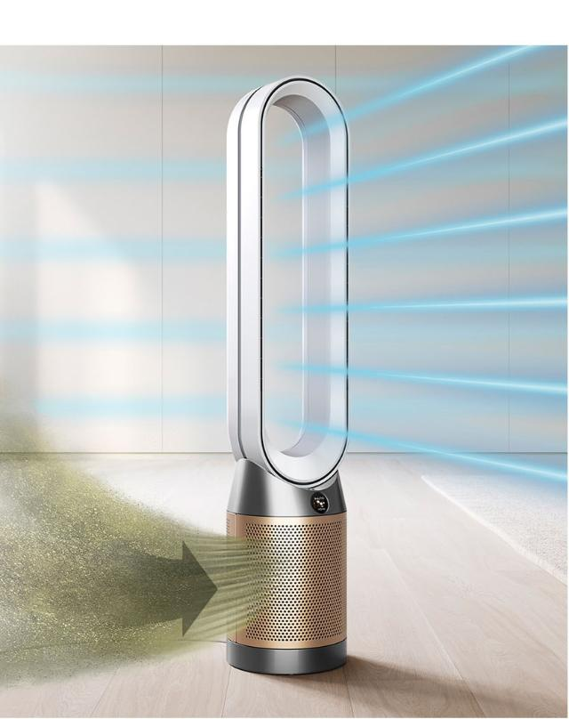 Dyson Purifier Cool TP09 in living room as one of the best AI air purifiers 2025