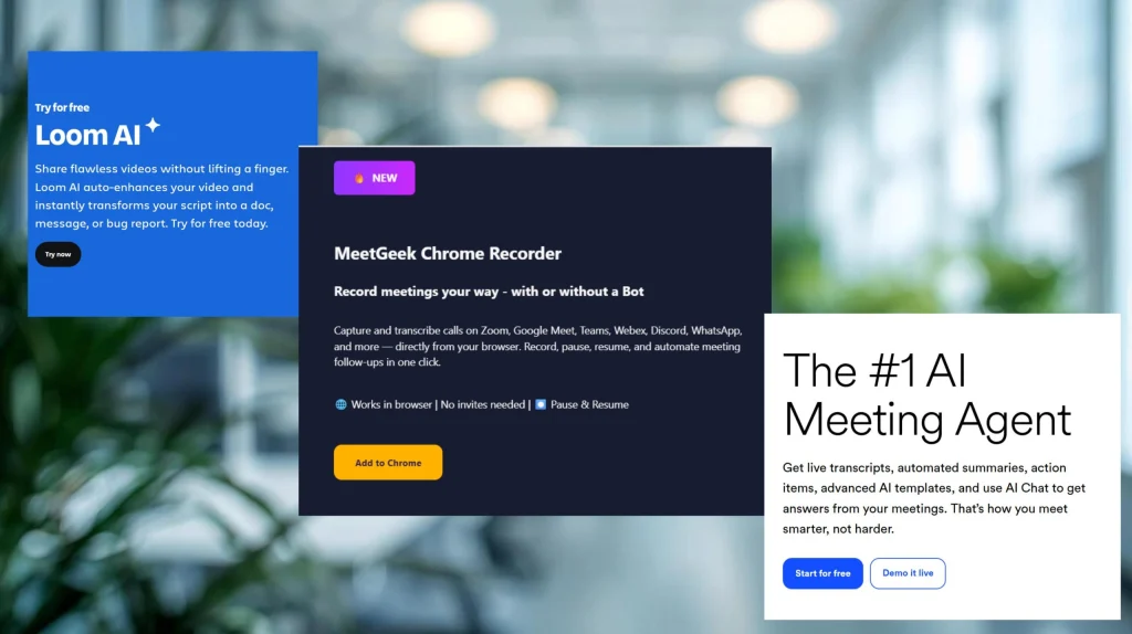 Professional reviewing an AI meeting summary dashboard showing clear action points from top AI meeting tools 2025.