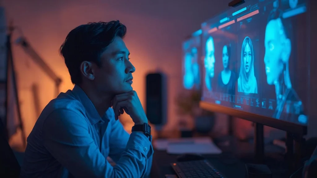 Conceptual image showing human and AI collaboration to reflect ethical considerations in the motion app review 2025.