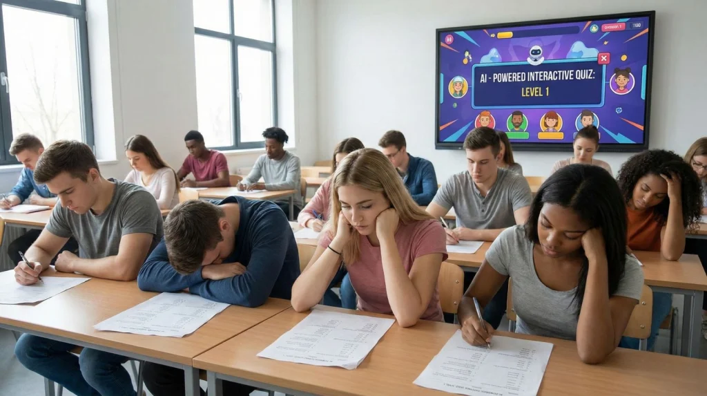 Students disengaged with traditional quizzes compared to interactive ai quiz generator tools