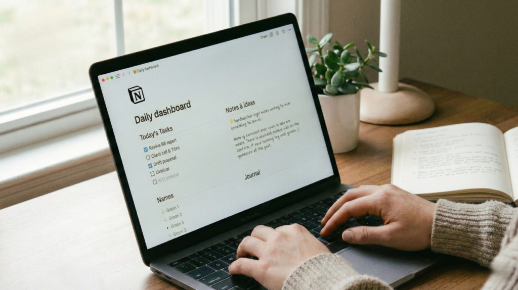 Using Notion AI during a real workday to manage tasks and notes