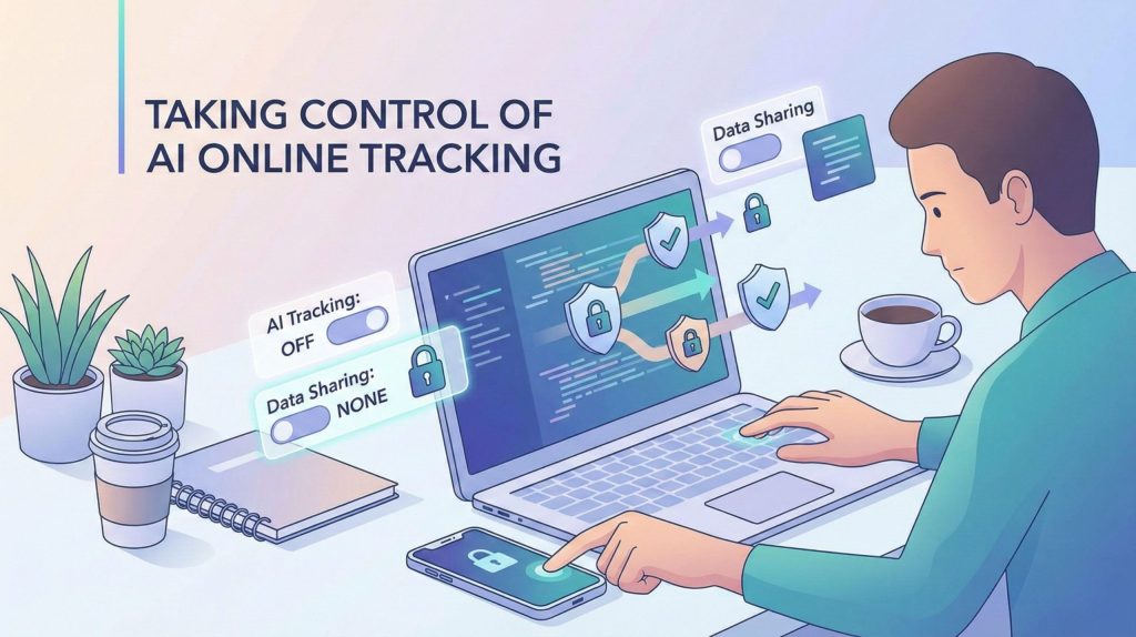 Steps to reduce AI online tracking through device and app settings