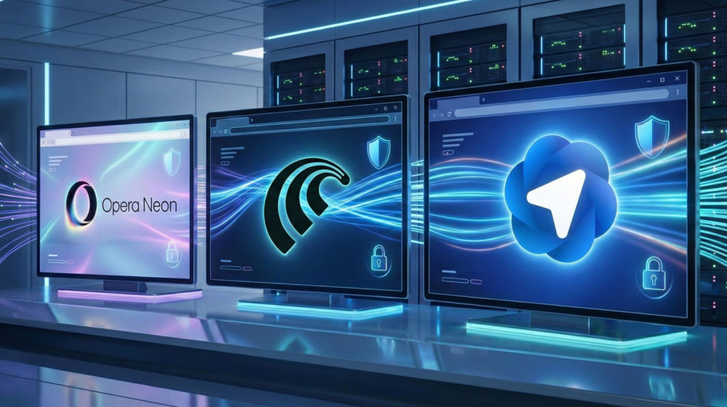 Safest AI browser comparison 2025 with Atlas Comet and Opera Neon