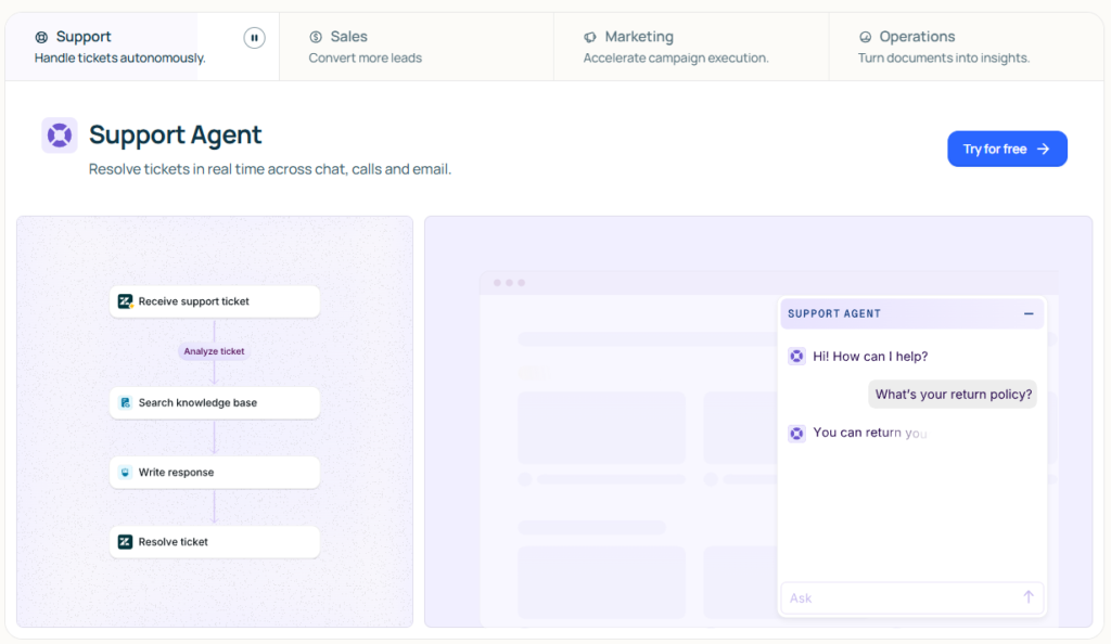 Simple Lindy AI setup workflow example for saving time