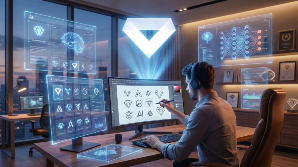 Logome.ai review showing how to create a professional logo with an AI logo generator