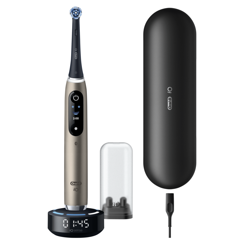 Oral-B iO Series 10 AI toothbrush with smart pressure sensors and guided brushing