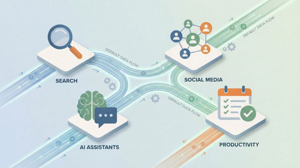 Platforms that use data for AI training by default