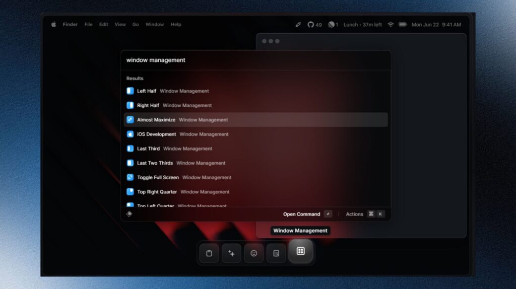 Example of Raycast AI workflow command on macOS