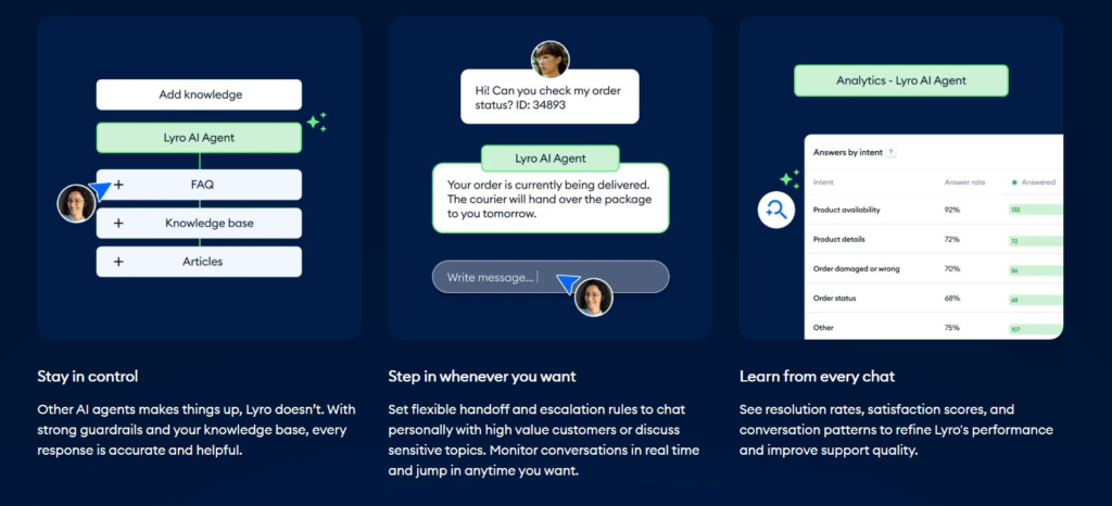 Tidio AI chatbot setup dashboard showing automated replies configuration