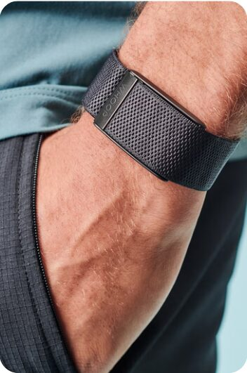 athlete wearing fitness tracker during training