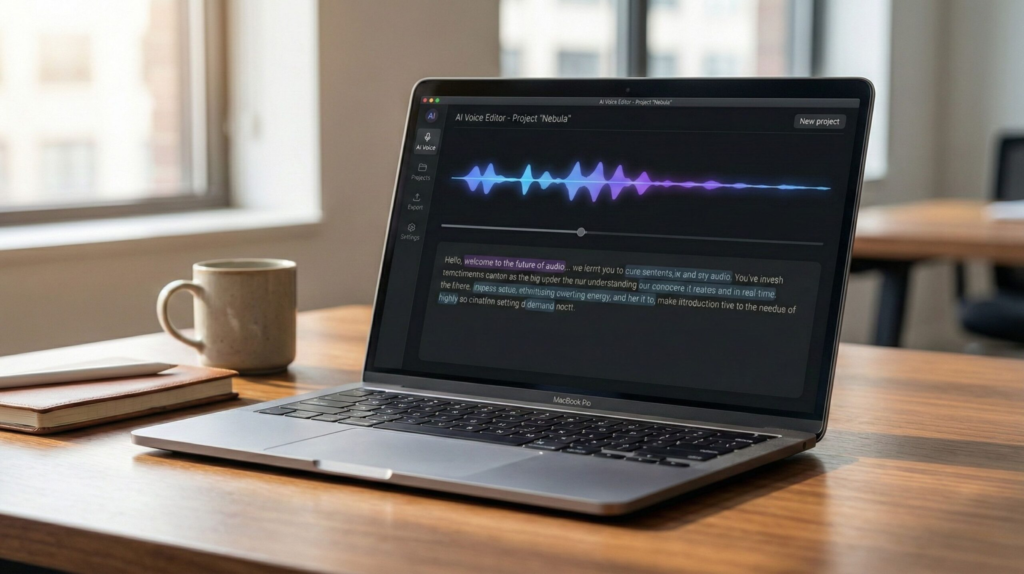 Descript Overdub AI voice cloning feature interface
