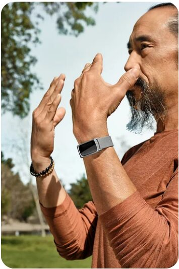 everyday user checking fitness tracker stats