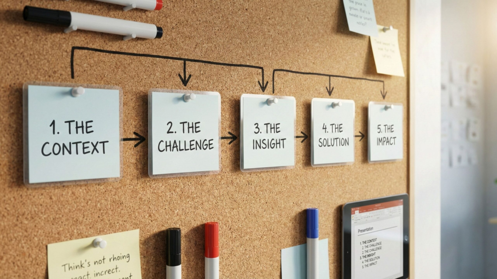 Visual explanation of storytelling blocks used in Gamma presentations