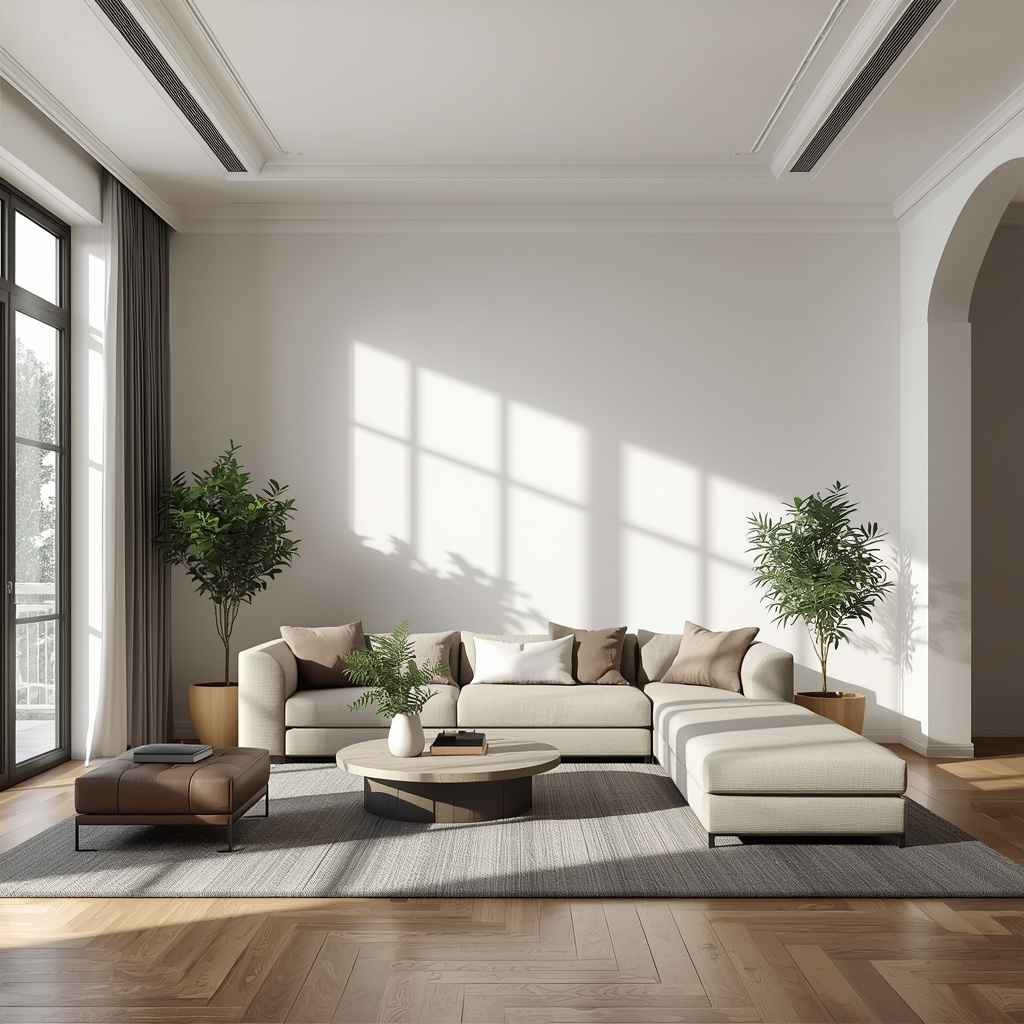 Modern living room interior generated with Midjourney AI image editor