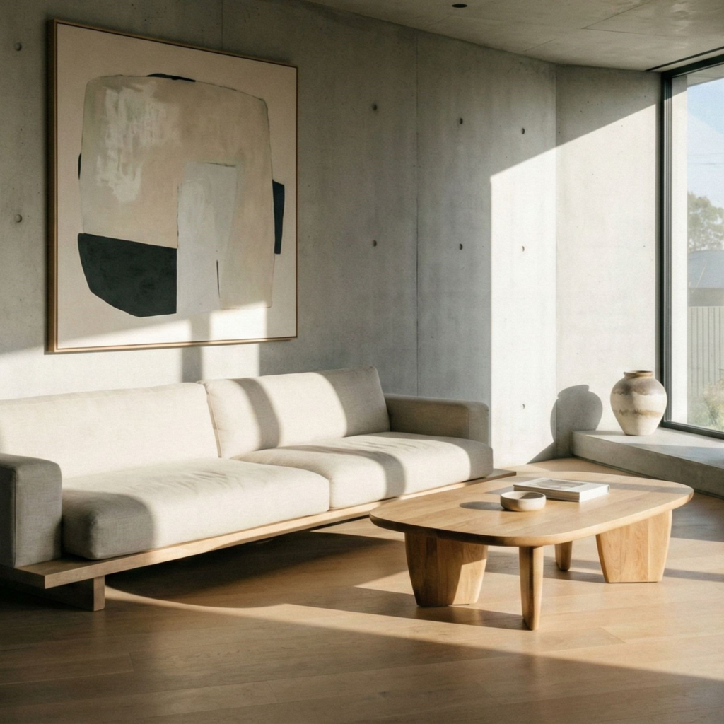 Realistic living room interior generated with Nano Banana AI