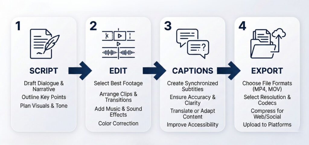 Fastest workflow test for an ai video editor in 2026: script edit captions export